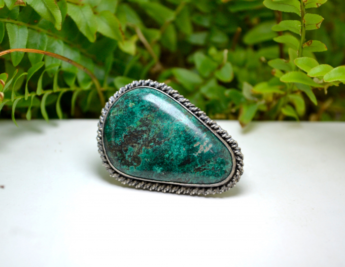 Brosa argint masiv vintage model etnic iudaic Eilat Piatra Regelui Solomon israel [2]