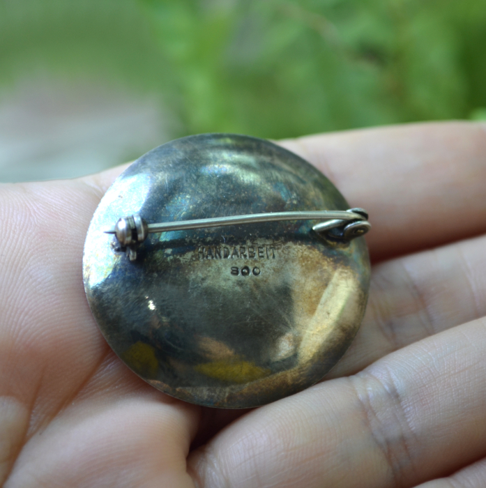 Brosa argint Mid-Century cu chihlimbar [4]