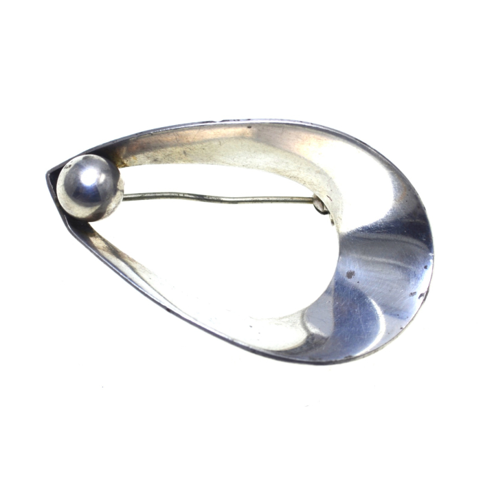 Brosa argint Mid-Century, designer danez [1]