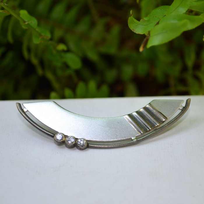 Brosa argint Mid-Century, estetica Matte Finish [4]