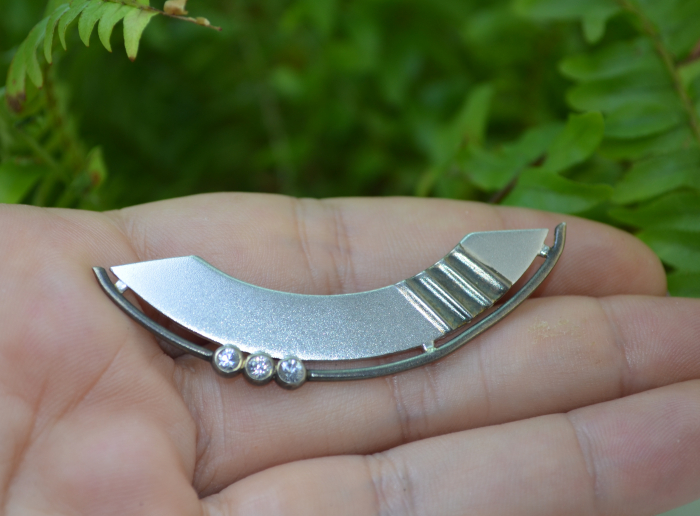 Brosa argint Mid-Century, estetica Matte Finish [2]