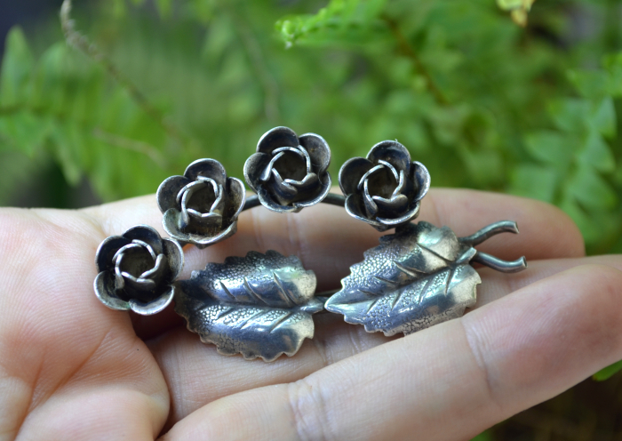 Brosa argint Mid-Century, model Floare vintage A Vintage Collection [2]