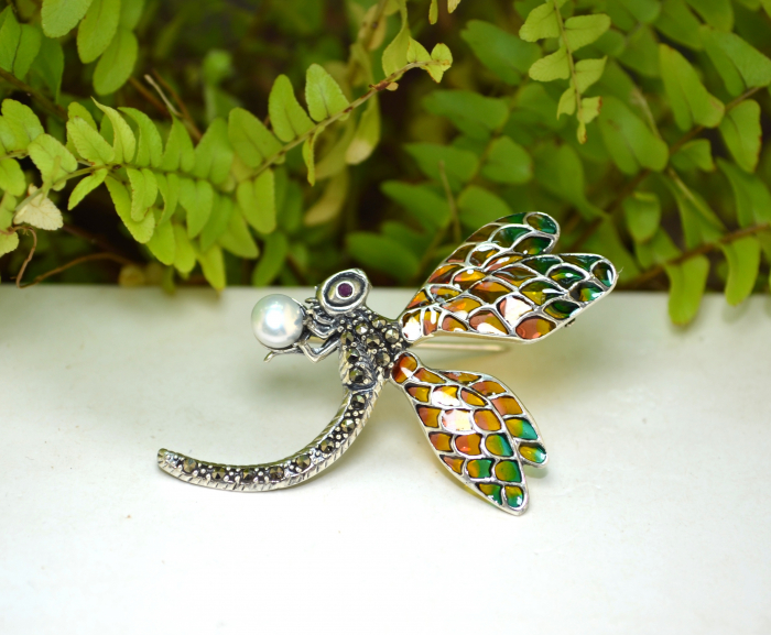 Brosa argint modernista, model Libelula [4]