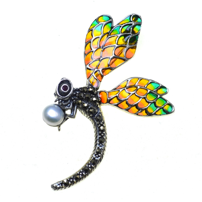 Brosa argint modernista, model Libelula [1]