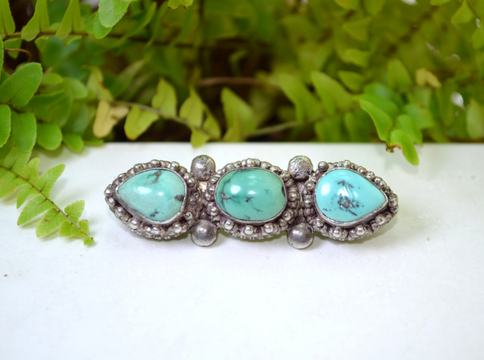 Brosa argint Navajo, turcoaze naturale [4]