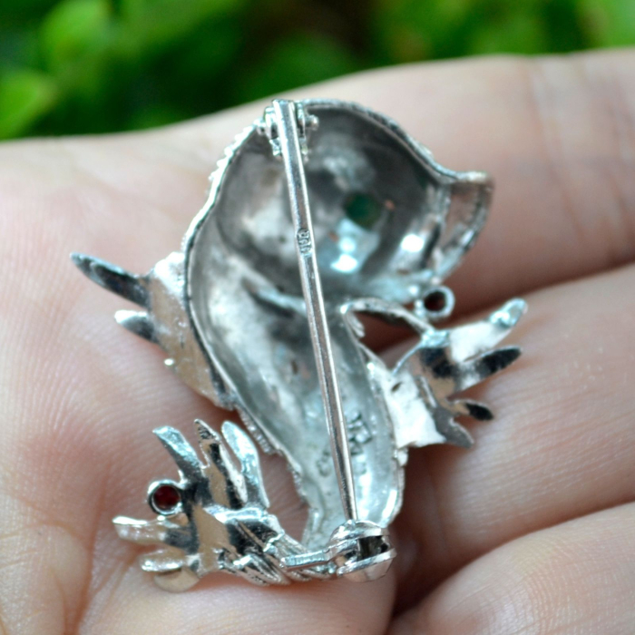 Brosa argint rodiat vintage model Peste exotic mitic mythical fish baroc atelier italian [3]