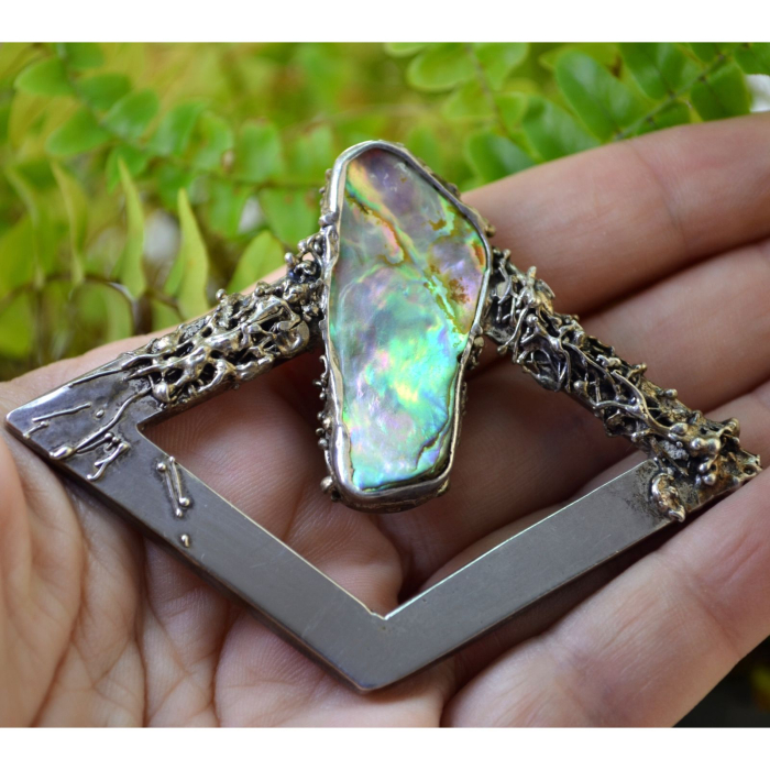Brosa argint statement, Abalone [2]