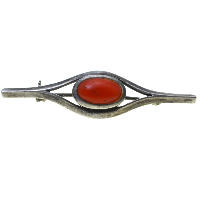 Brosa argint veche Art Deco cu coral de Sardinia A Vintage Collection [1]