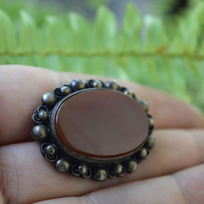 Brosa argint veche, Carnelian natural A Vintage Collection [2]