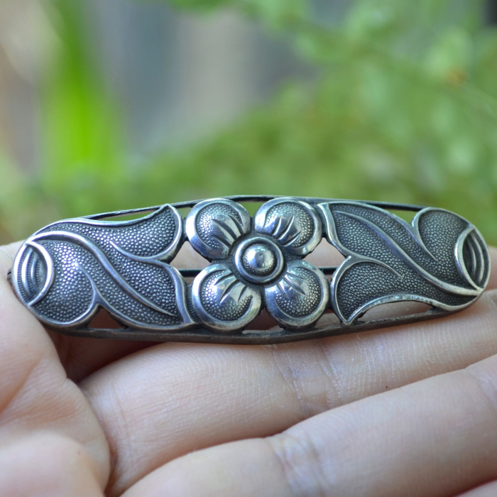 Brosa argint veche florala, Art Nouveau A Vintage Collection [2]
