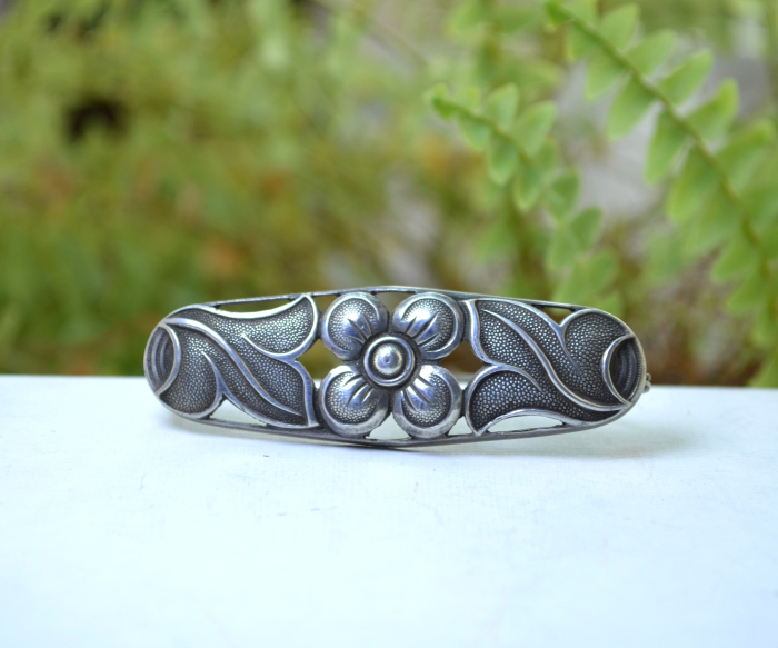 Brosa argint veche florala, Art Nouveau A Vintage Collection [4]