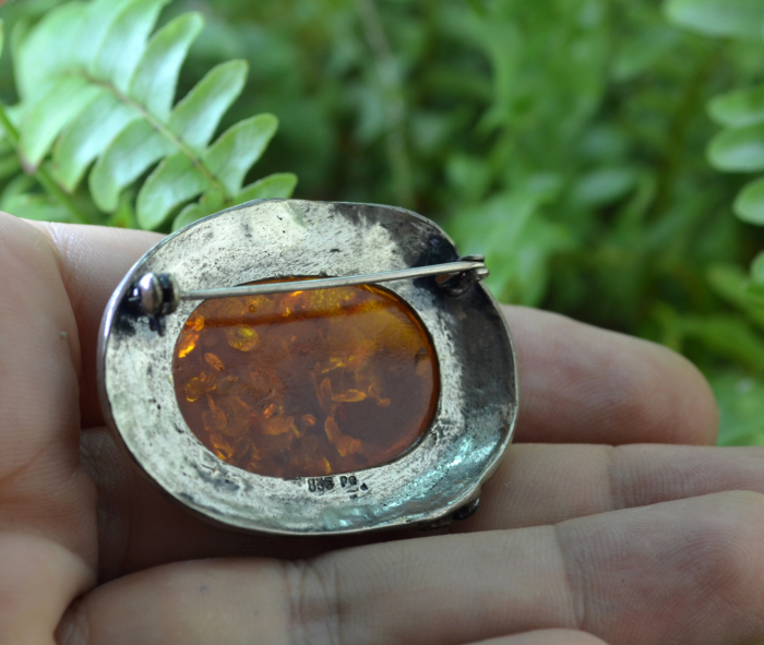 Brosa argint vintage, chihlimbar natural, atelier german [3]