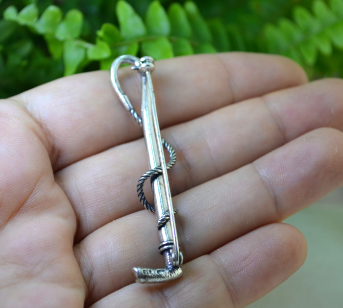 Brosa argint vintage, "Cravasa ecvestra" [3]