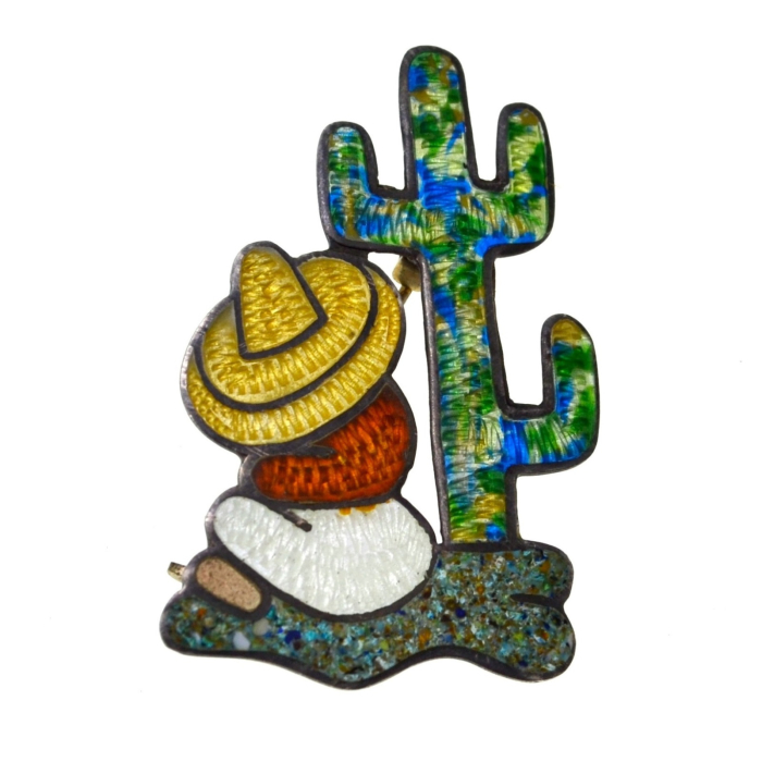 Brosa argint vintage Cactus,  Jeronimo Fuentes [1]