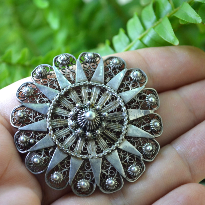Brosa argint vintage,  filigran balcanic [2]