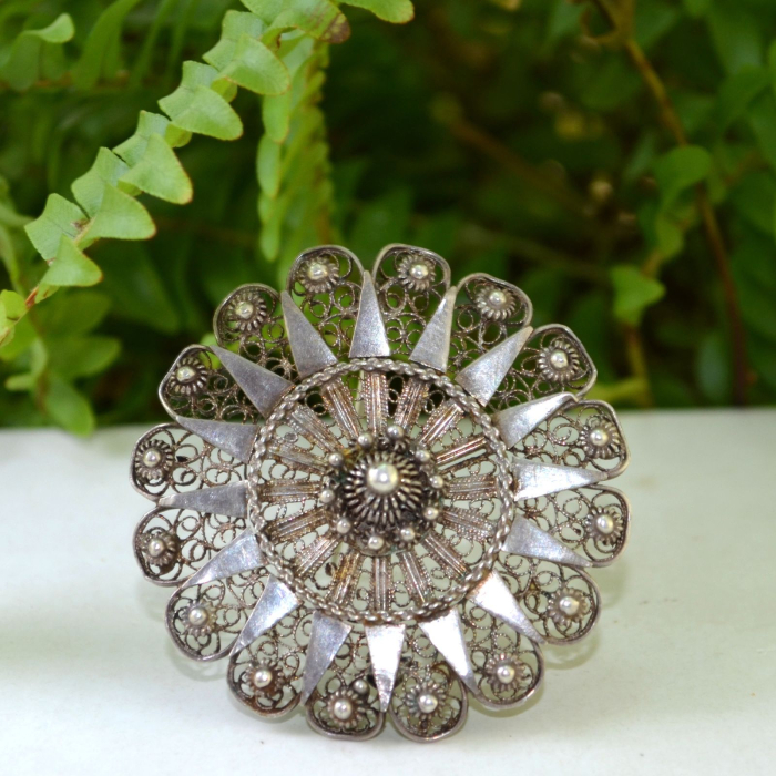 Brosa argint vintage,  filigran balcanic [4]