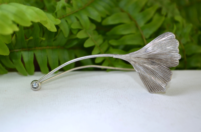 Brosa argint vintage Ginkgo Biloba [4]