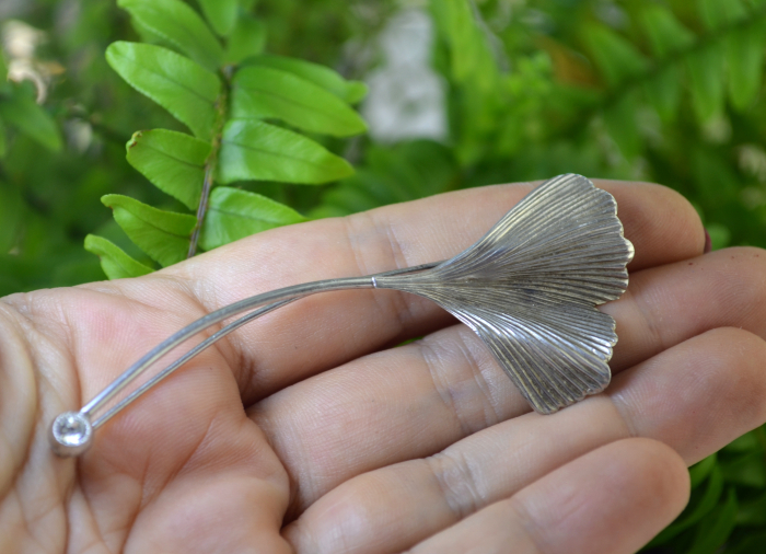 Brosa argint vintage Ginkgo Biloba [2]