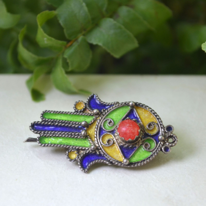 Brosa argint vintage, Hamsa, Kabyle A Vintage Collection [4]