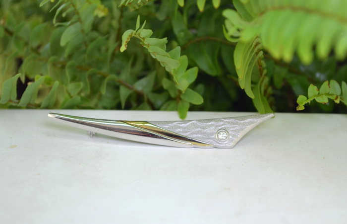 Brosa argint vintage modernista, Rock Crystal [4]