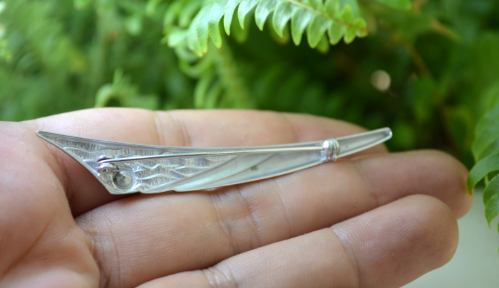 Brosa argint vintage modernista, Rock Crystal [3]