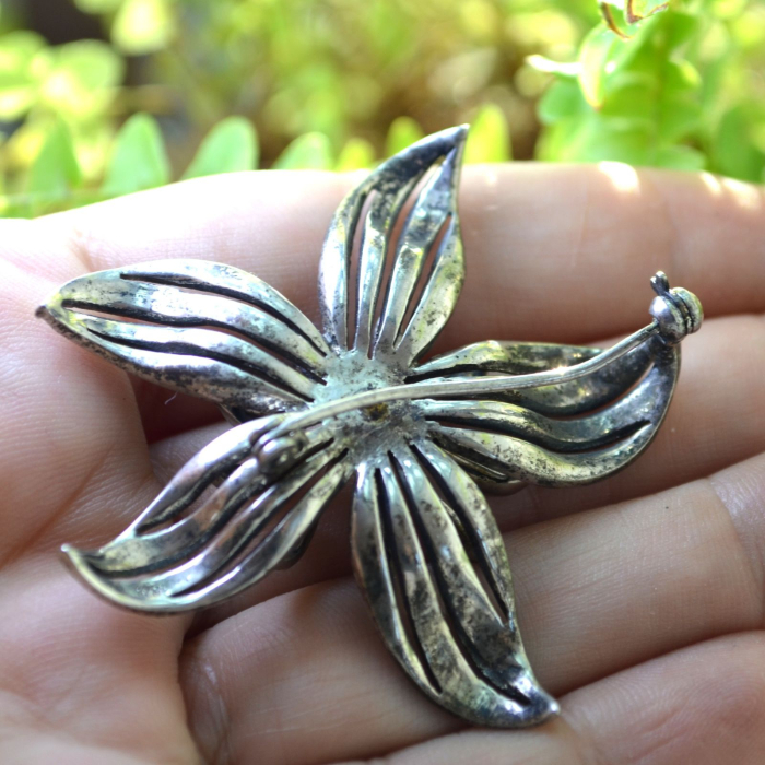 Brosa argint vintage, model Jasmine, marcasite [3]