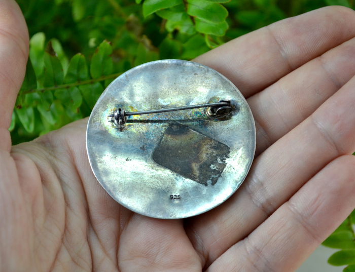 Brosa argint vintage model camee Lady art nouveau liberty atelier italian [3]