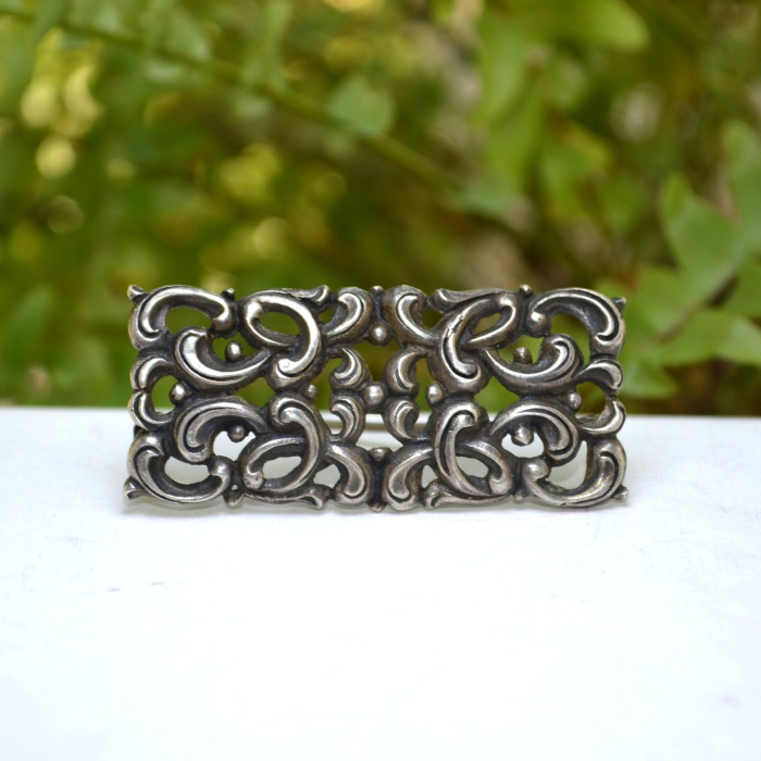Brosa argint vintage Neo-Baroque florala [4]