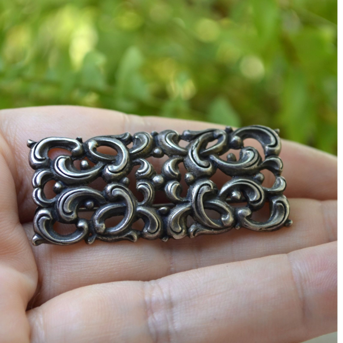 Brosa argint vintage Neo-Baroque florala [2]