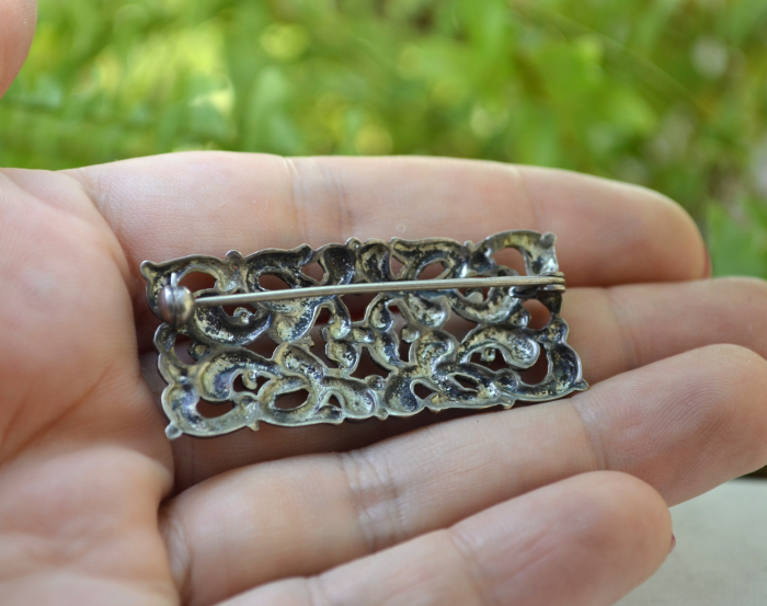 Brosa argint vintage Neo-Baroque florala [4]