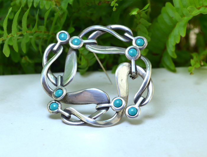 Brosa argint vintage, turcoaze, Miguel Rancho Alegre [4]
