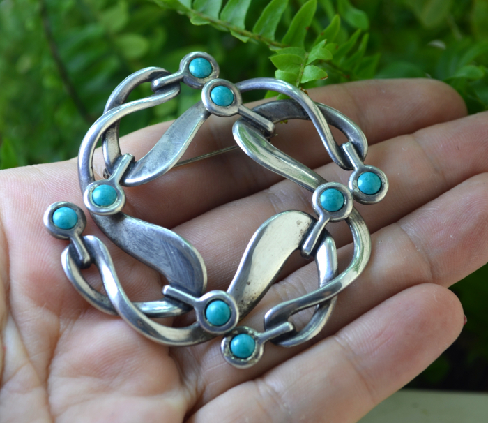 Brosa argint vintage, turcoaze, Miguel Rancho Alegre [2]