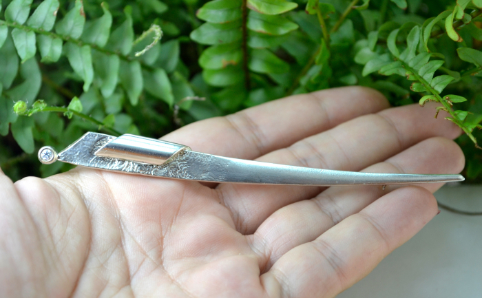 Brosa din argint Mid-Century, tehnica ruseasca Samorodok [2]