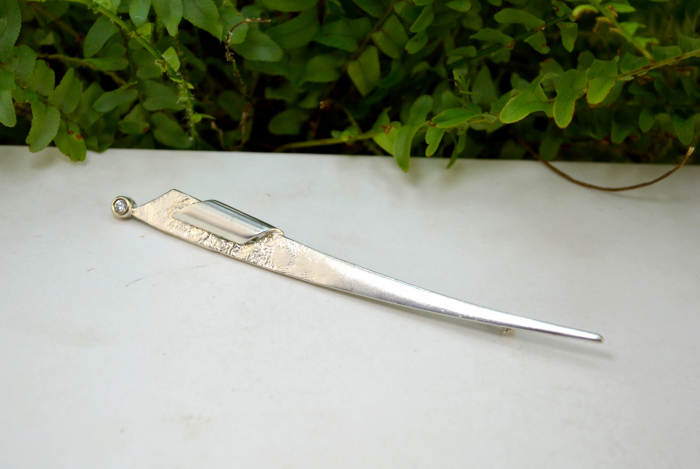 Brosa din argint Mid-Century, tehnica ruseasca Samorodok [4]