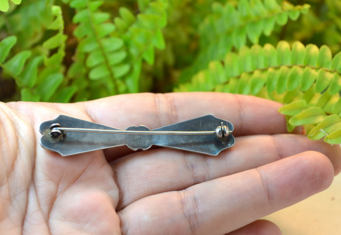 Brosa din argint veche antica interbelica model Funda art nouveau jugendstil [3]