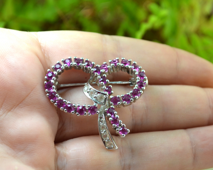 Brosa din argint vintage, rodiata, model Funda [2]