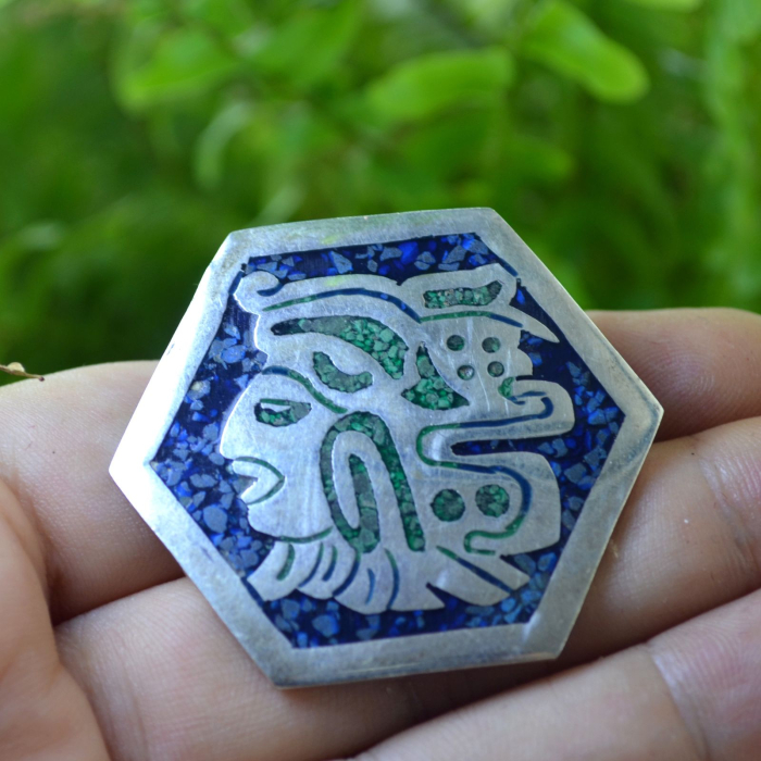 Brosa-pandant argint Luptator aztec [2]