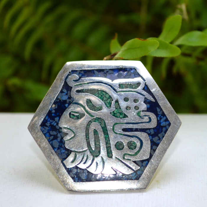 Brosa-pandant argint Luptator aztec [4]