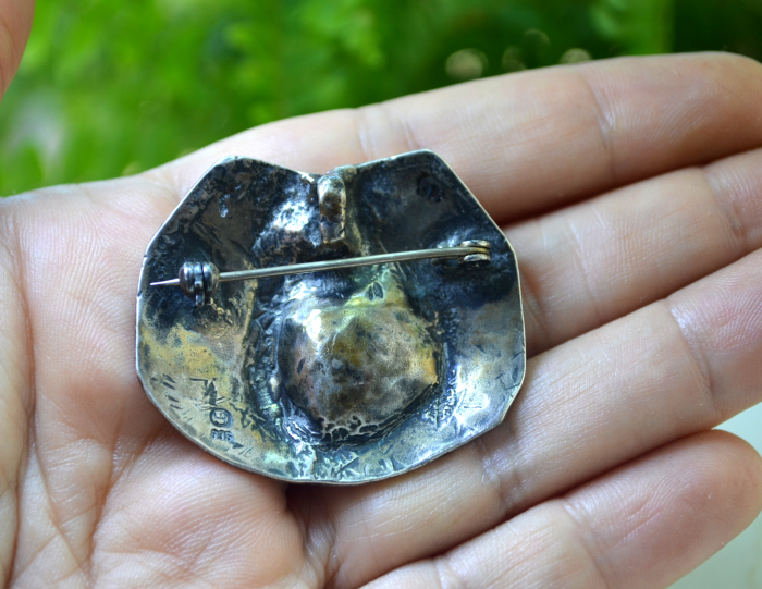 Brosa-pandant argint masiv, perle naturale [3]