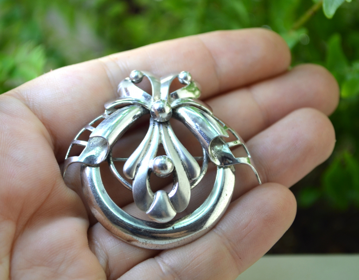 Brosa-pandant argint Mid-Century, atelier american [3]