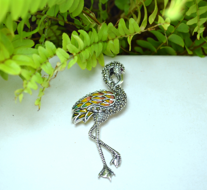 Brosa-pandant argint, model Flamingo [4]