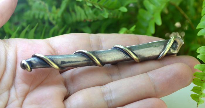 Brosa argint modernista, elemente aurite [2]