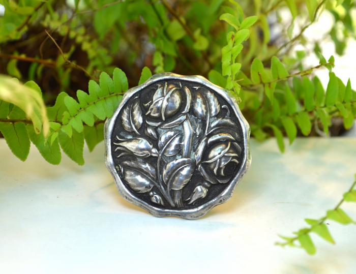 Brosa victoriana argint perioada Belle Epoque secol 19 [4]