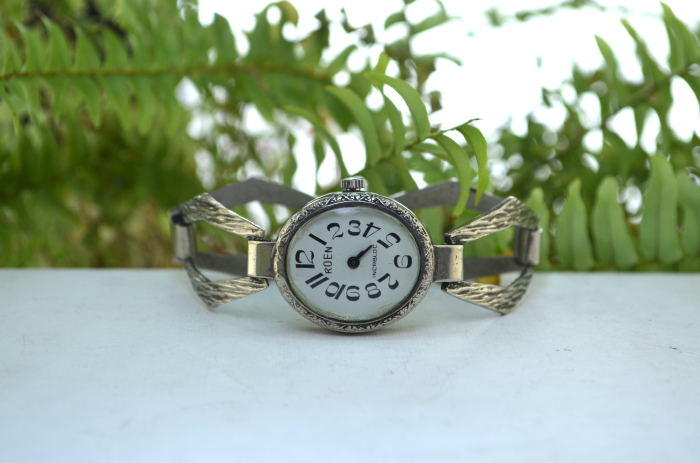 Ceas argint Roen vintage, mecanic, design modernist A Vintage Collection [2]