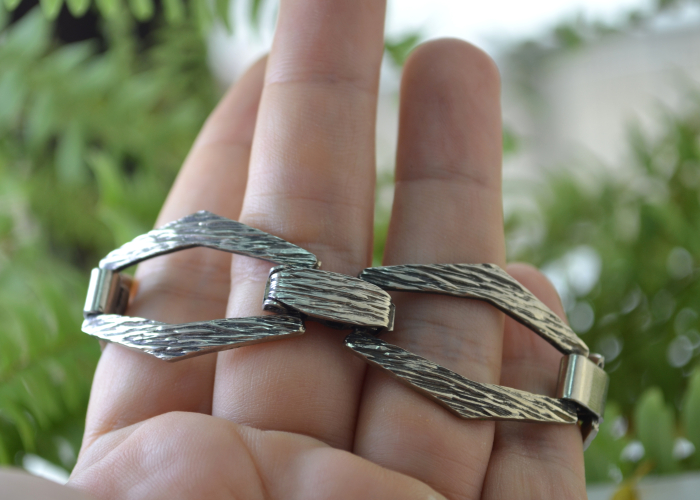 Ceas argint Roen vintage, mecanic, design modernist A Vintage Collection [3]