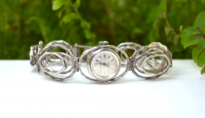 Ceas Dima Watch mecanic, bratara argint modernista [4]