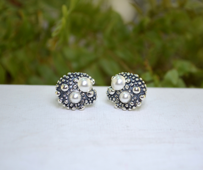 Cercei argint Arici de mare cu perle naturale A Vintage Collection [5]