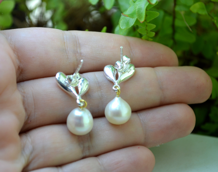 Cercei argint aurit perle naturale baroque [3]