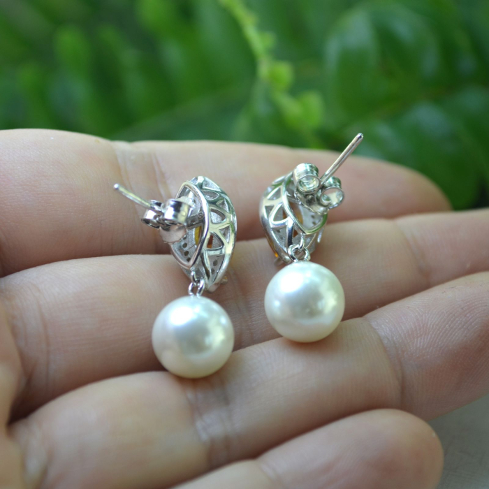 Cercei argint, Citrine marquise si perle naturale A Vintage Collection [3]