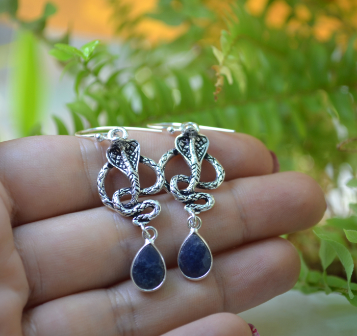 Cercei argint Cobre,  safire brute naturale A Vintage Collection [3]